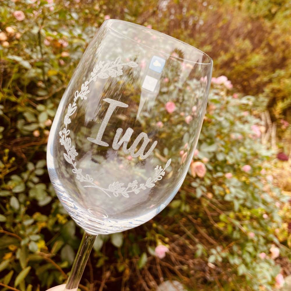 Weinglas mit Gravur | personalisiertes Weinglas zur Hochzeit | gravierte Weingläser zum Verschenken