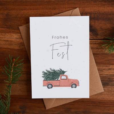 Weihnachtskarte | Weihnachtspost | Weihnachtsgruß | Frohes Fest | aus Naturpapier | DIN A6 | Grußkarten | Motivkarte
