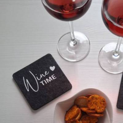 4er-Set Filzuntersetzer "Vino"