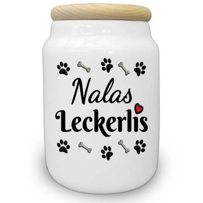 Hunde Leckerli Dose mit Wunschname, Hundehalter Hundemama Hundepapa Geschenk Geburtstag Weihnachten, Cookie Dose