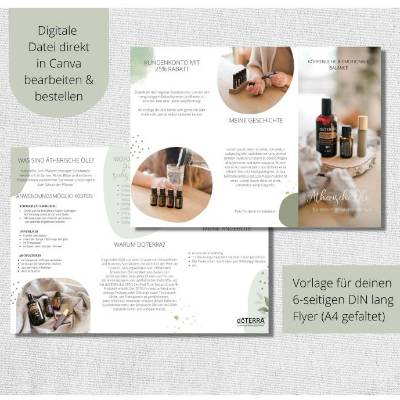 Canva Flyer Design | Doterra Flyer Vorlage für Neukunden | Ätherische Öle Flyer als PDF Vorlage| editierbar | doTERRA Be