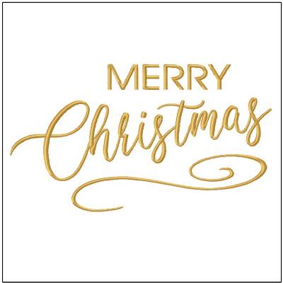 Merry Christmas in 2 Größen Stickdateien für die Stickmaschine
