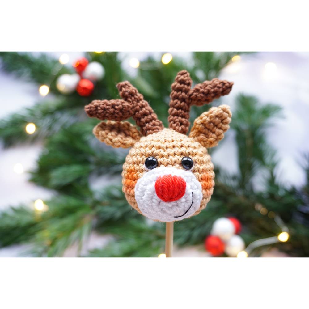 Häkelanleitung Blumenstecker 4er Set Weihnachten - PDF Datei Bild 2