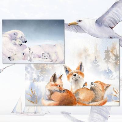 Winterzauber & Jahreszeiten Poster | A3 - 3er Set