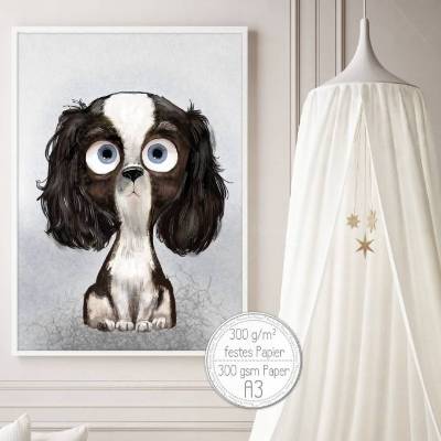 Hunde Poster | Bilder für Diele, Esszimmer, Wohnzimmer & Kinderzimmer [A3]  | Fluffy Hugs