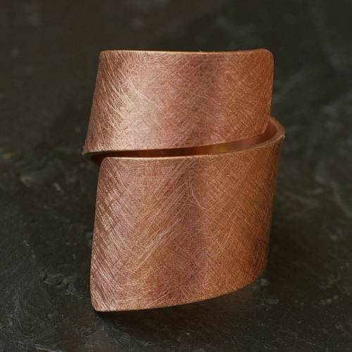 Spiralring Kupfer rauh
