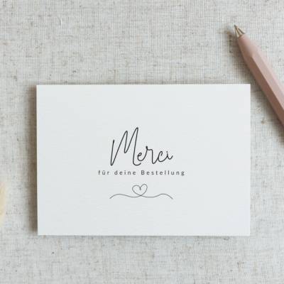 Dankeskarte | Verpacken | Merci für deine Bestellung | Bestellung Kunde | aus Naturpapier | DIN A6 | Postkarten 