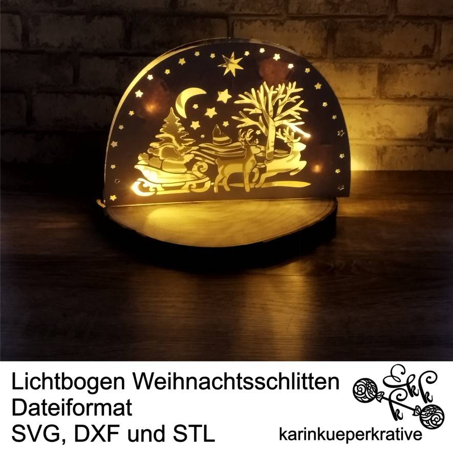 3D Druck/ Plotter/ Lasercutter Lichtbogen Weihnachtsschlitten Bild 2