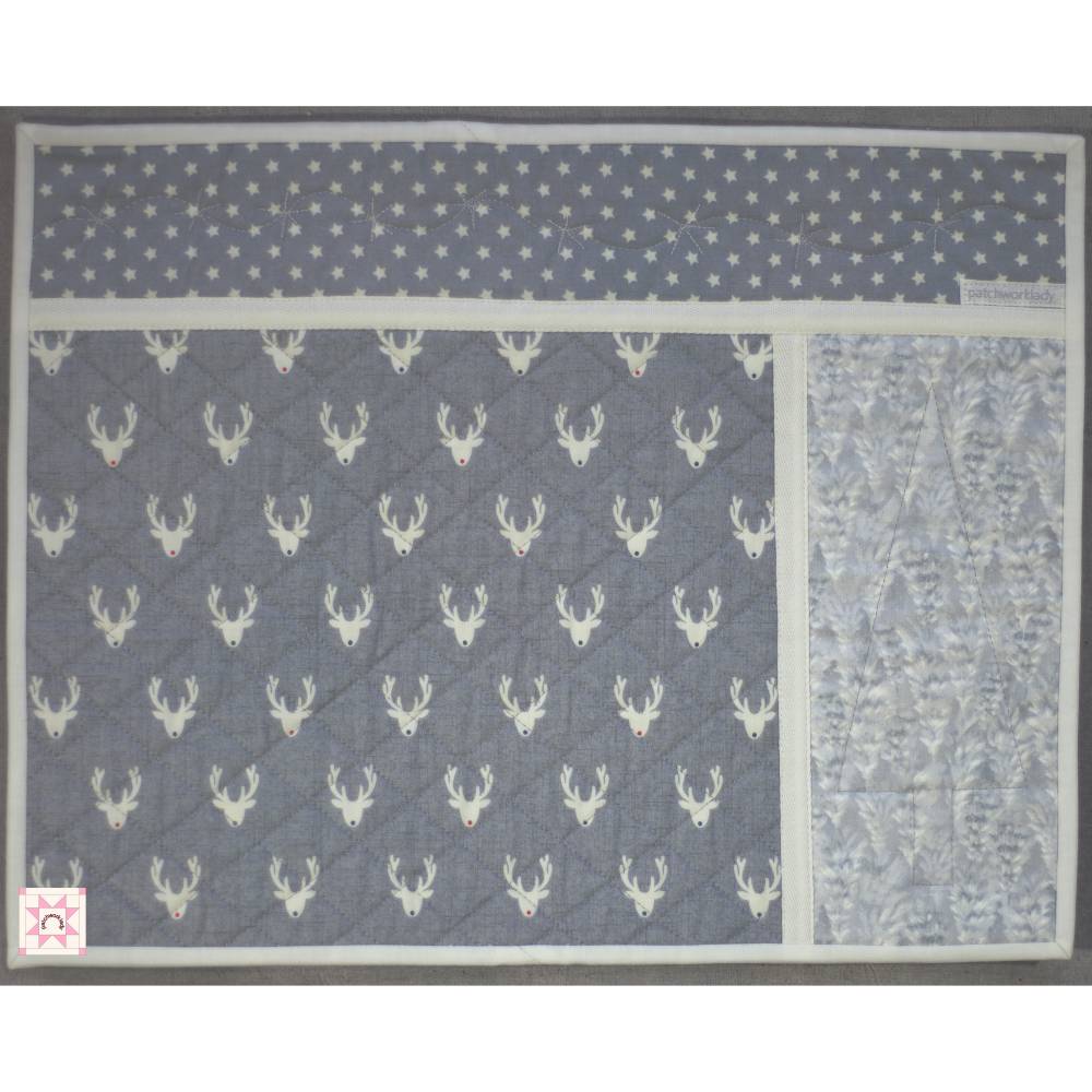 2 tlg. Tischsets, Weihnachten, Winter, skandinavisch, grau