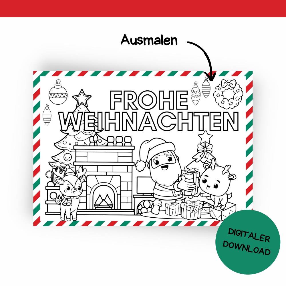 Kinder-Aktivitäten Weihnachten Druckvorlage - Bastelideen zum