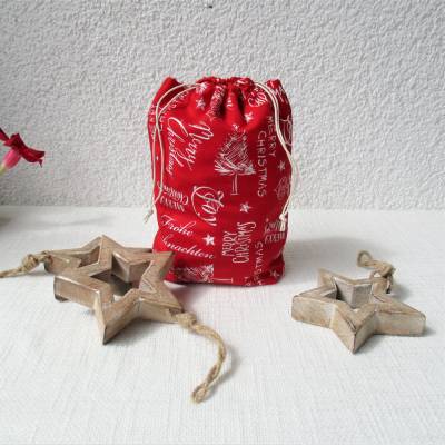 Geschenkebeutel für Weihnachten Advent Kordelzugbeutel