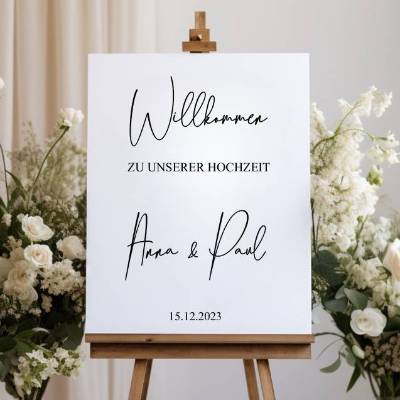 Sticker für Willkommensschild Empfangstafel personalisiert,Wedding Verlobung Willkommensschild Hochzeit, Hochzeitsdeko,H
