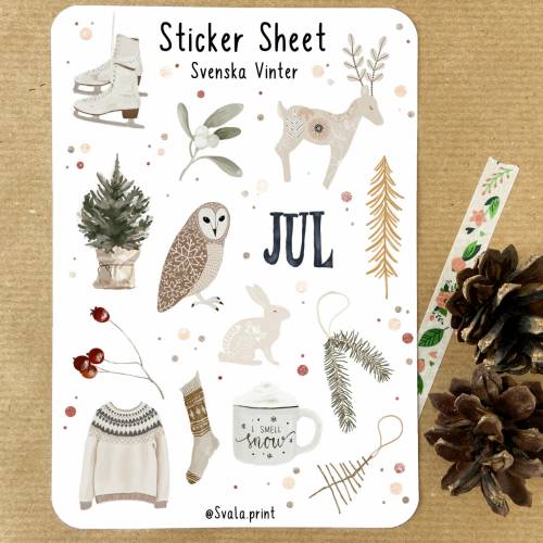 Sticker Skandi Winter 1 | Sweden | Aufkleber Bulletjournal | Journal Sticker | Skandinavien Sverige | Boho