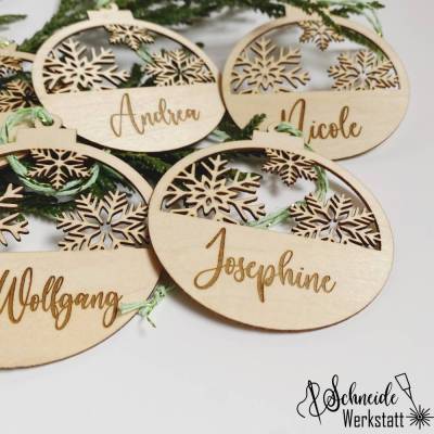 Individualisierbare Kugelanhänger aus Holz, Holzkugel als Dekoration oder Geschenk zu Weihnachten