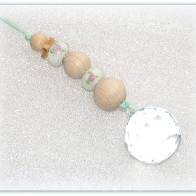 Suncatcher mit Holzperlen und Glasperlen, Sonnenfänger, Fensterdeko