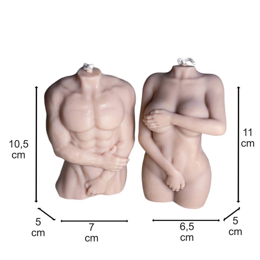 Curvy Body Torso Candle Set | Deko Krperkerze Sojawachs | Mann & Frau |  Handmade, Hochzeit Geschenk