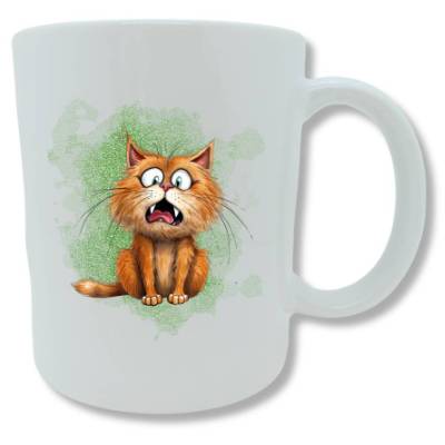 Katzen-Tassen, Rückseite mit passendem Spruch, personalisierbar
