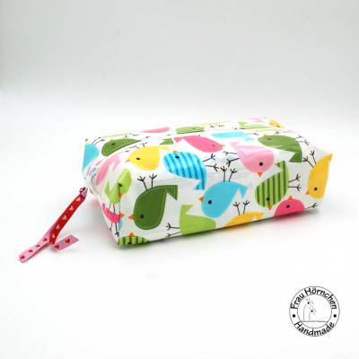 Feuchttüchertasche groß * Vögel * aus beschichteter Baumwolle