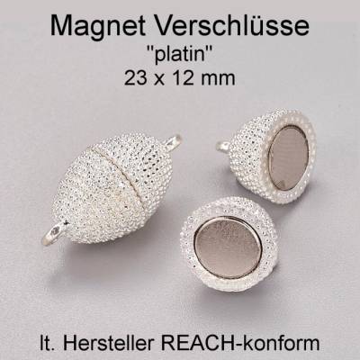 Magnet Verschlüsse - Farbe platin - ca. 23x12mm 