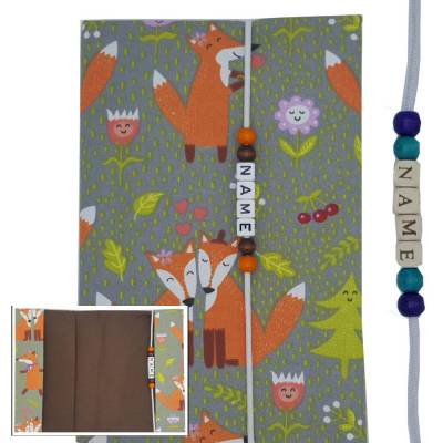 U-Heft Hülle mit Name Impfpassfach Fuchspaar Geschenk Geburt Mädchen Junge Schutzhülle Untersuchungsheft personalisiert