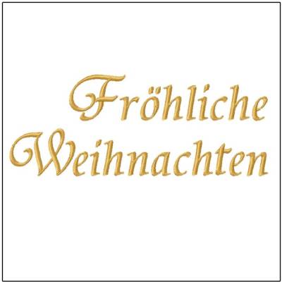 Fröhliche Weihnachten in 2 Größen Stickdateien für die Stickmaschine