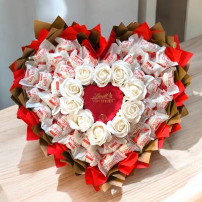 Essbarer Blumenstrauß "Lindt von Herzen"