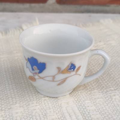 Vintage - Puppentasse - Puppengeschirr - blau-gold