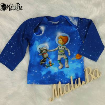 Langarmshirt "Auf zu neuen Welten" Größe: 80