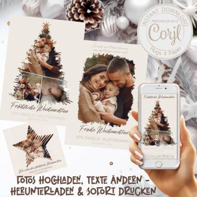 Personalisierte Foto Weihnachtskarte – Deine Vorlage zum Selbstgestalten mit Text & Bild