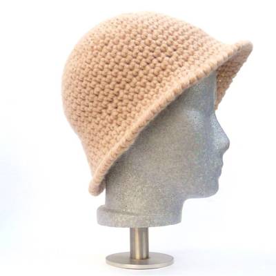 Bucket Hat, Hut, Häkelhut, Mütze, beige, Wolle, Handarbeit, gehäkelt