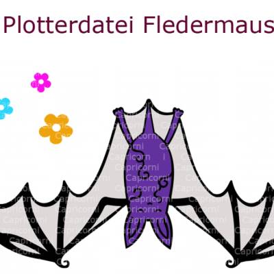 Plotterdatei Fledermaus mehrfarbig