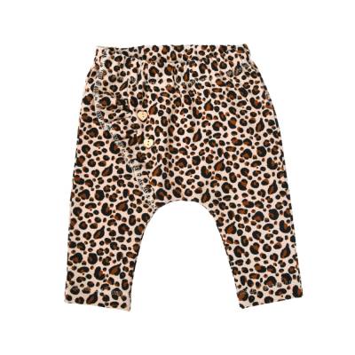 Babyhose mit Rüsche "Leopardenmuster" Animalprint beige-schwarz - Geschenk Geburt Taufe - ab Frühchen Gr. 38-40 