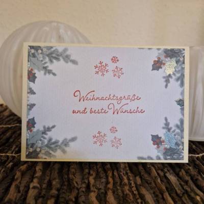 Festliche Winterkarten / Eisflocken Grußkarten / Weihnachtswünsche Karten / Besinnliche Weihnachtswünsche