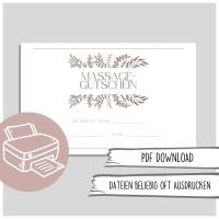 Massagegutschein - Gutschein zum Ausdrucken, Geschenkgutschein Massage