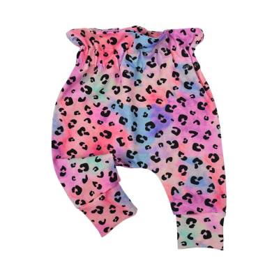 Babyhose Paperbag Hose "Buntes Leomuster" Batik - Geschenk Geburt Taufe - ab Frühchen Gr. 44