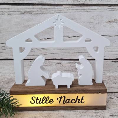 Weihnachtskrippe ~ Krippe zum dekorieren ~ Deko Weihnachten ~ Weihnachtsdeko zum beleuchten