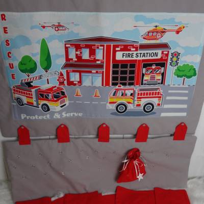Adventskalender Feuerwehr – wandelbar zum Wandutensilo, handgemacht, 90x100 cm