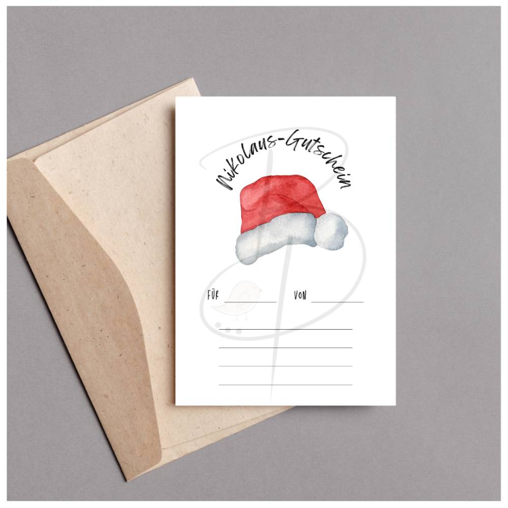 Gutschein für Nikolaus, Nikolausgeschenk zum Ausdrucken - Gutschein zum Ausdrucken Last Minute Geschenk zum Nikolaus Bild 2