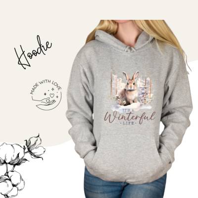 Hoodie Damen- Sweater mit Kängurutasche & einzigartigen Prints ,,Winterful''