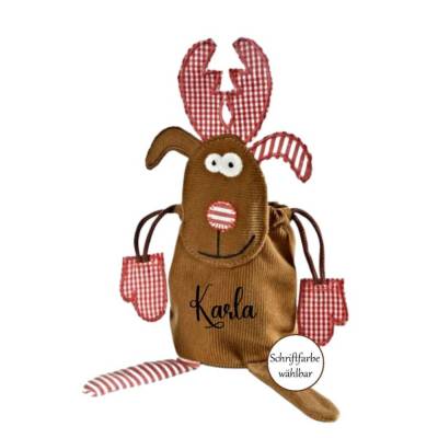 Elchbeutel personalisiert Mädchen Junge Nikolausbeutel Nikolaus Geschenk Geschenkverpackung 