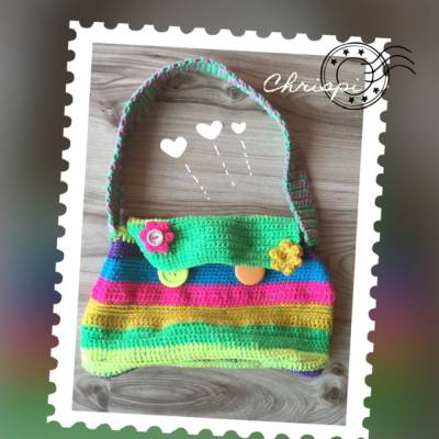 Kindertasche gehäkelt Kunterbunt 