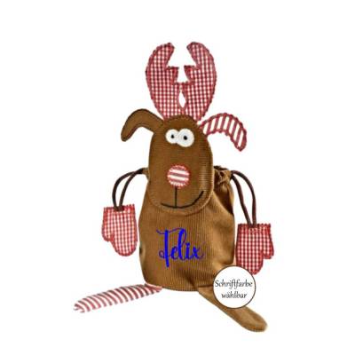Elchbeutel personalisiert Mädchen Junge Nikolausbeutel Nikolaus Geschenk Geschenkverpackung