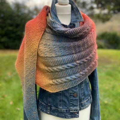 Strickanleitung Lizas Tuch Orange Night -Version 2-