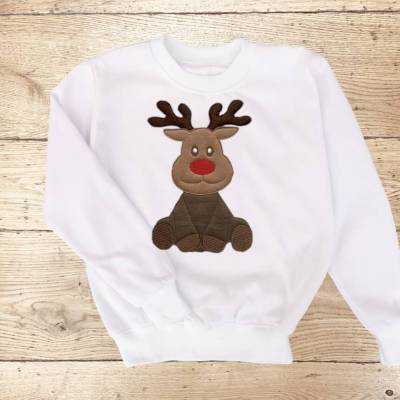 Stickdatei Doodle Rentier Weihnachten Set 900/2 – Elch Applikation für Advent & Deko