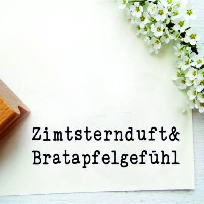 Stempel "Zimtsternduft & Bratapfelgefühl" für Weihnachtsleckereien