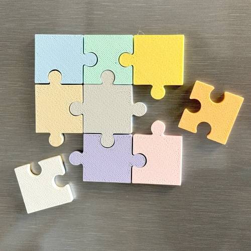 Kühlschrank Magnete “Puzzle” 3 x 3 Teile – Pastell