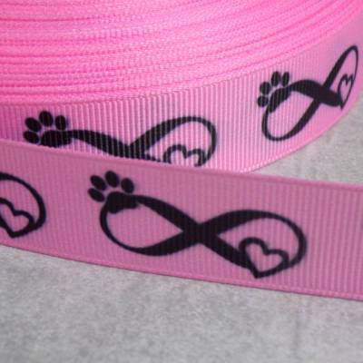 Katze Hund Unendlichkeit  22 mm  Borte Ripsband