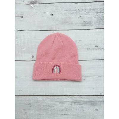 Mütze Beanie bestickt mit Namen für Erwachsene, Teenies Geschenk für Sie Weihnachtsgeschenk für Mama Regenbogen