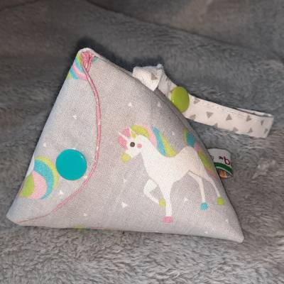 Schnullertasche mit Druckknopf, Pyramidentasche
