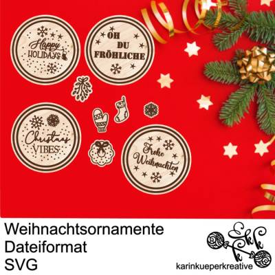 Plotterdatei Lasercutter Weihnachtsornamente
